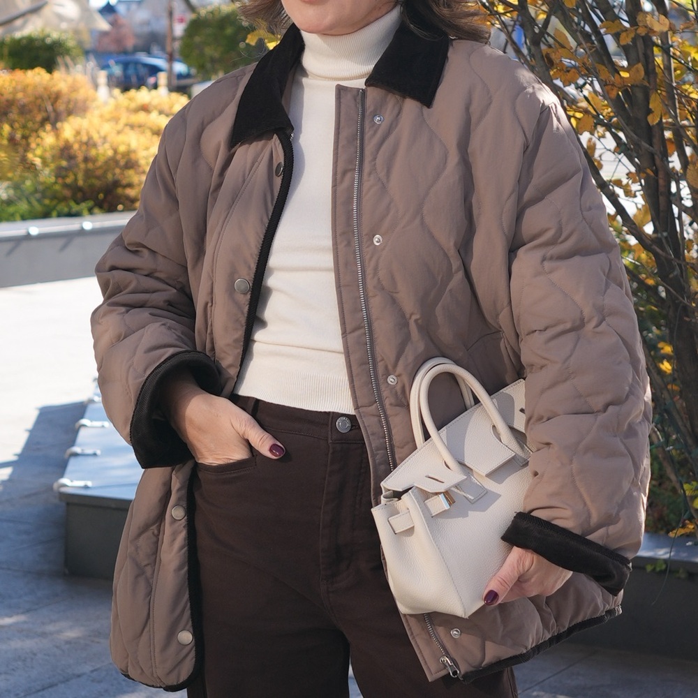 Women's Quilted Tan Jacket
